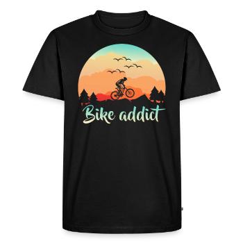 Silhouette de vélo de vélo de montagne drôle - T-shirt Premium bio Homme - noir - Devant - Nico (187cm)