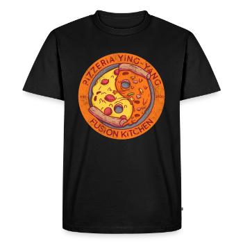 Pizzeria Pizza Ying Yang Fusion Kitchen - T-shirt Premium bio Homme - noir - Devant - Nico (187cm)