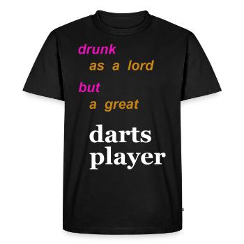 fléchettes et bière - T-shirt Premium bio Homme - noir - Devant - Nico (187cm)