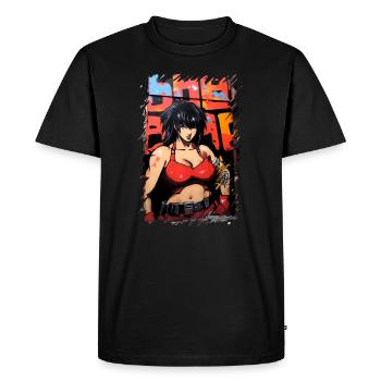 Dessin animé Manga Anime Street Art Fille - T-shirt Premium bio Homme - noir - Devant - Nico (187cm)