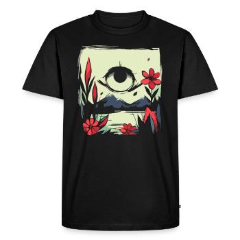 Soleil rouge japonais : l’œil pour la nature - T-shirt Premium bio Homme - noir - Devant - Nico (187cm)