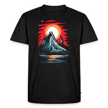 Le soleil rouge du Japon : un sommet de montagne - T-shirt Premium bio Homme - noir - Devant - Nico (187cm)