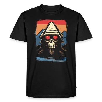 Soleil rouge japonais : Crâne de démon intérieur - T-shirt Premium bio Homme - noir - Devant - Nico (187cm)