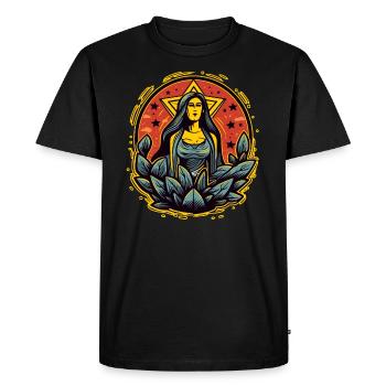 Mère Nature personnifiée : notre héroïne - T-shirt Premium bio Homme - noir - Devant - Nico (187cm)