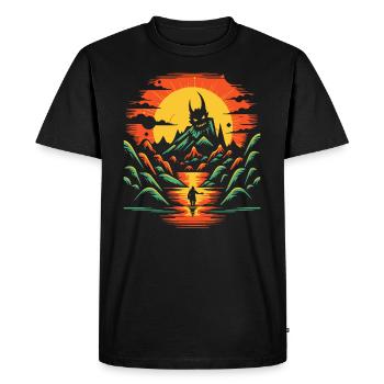 Face your demons and explore nature - Men's Premium Organic T-Shirt - black - Front - Nico (187cm)