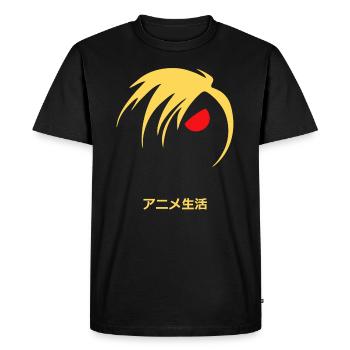 Vie d’anime : Vie d’anime de style manga - T-shirt Premium bio Homme - noir - Devant - Nico (187cm)