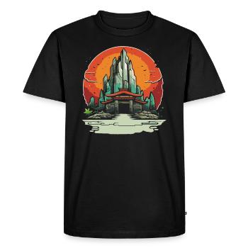 Temple de l’anime japonais - T-shirt Premium bio Homme - noir - Devant - Nico (187cm)