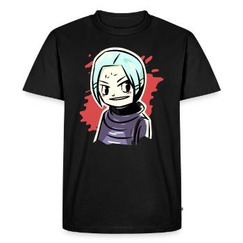 Fille d’anime drôle bizarre - T-shirt Premium bio Homme - noir - Devant - Nico (187cm)