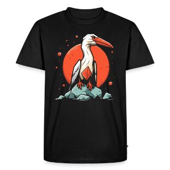 Un oiseau marin majestueux - T-shirt Premium bio Homme - noir - Devant - Nico (187cm)