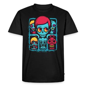 The Funny Cartoon Room of Horrors - Men's Premium Organic T-Shirt - black - Front - Nico (187cm)