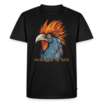 You can't stand the truth, funny rooster - Men's Premium Organic T-Shirt - black - Front - Nico (187cm)