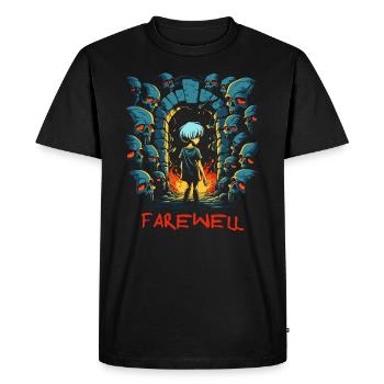 Prends soin de toi! Adieu et enfant du donjon - T-shirt Premium bio Homme - noir - Devant - Nico (187cm)