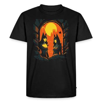 Anime Cats Girl dans le donjon des enfers - T-shirt Premium bio Homme - noir - Devant - Nico (187cm)