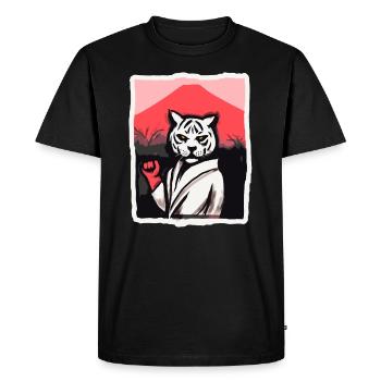 Arts martiaux : Kung Fu, Karaté, Tigre - T-shirt Premium bio Homme - noir - Devant - Nico (187cm)