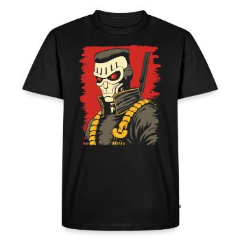 Cartoon Cyborg Robot - Men's Premium Organic T-Shirt - black - Front - Nico (187cm)