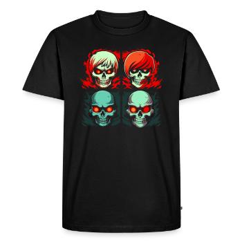 Cartoon Skull Brothers - Men's Premium Organic T-Shirt - black - Front - Nico (187cm)