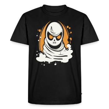 A cartoon ghost - Men's Premium Organic T-Shirt - black - Front - Nico (187cm)