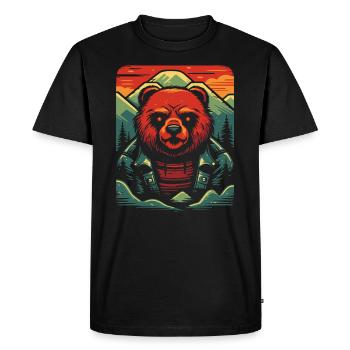 Ours Nature avec Ours - T-shirt Premium bio Homme - noir - Devant - Nico (187cm)