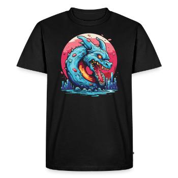 Wrath of the Glazed Donut Dragon - Men's Premium Organic T-Shirt - black - Front - Nico (187cm)