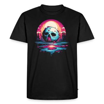 Juicy Dripping Sugar Skull Glaze Moon - Men's Premium Organic T-Shirt - black - Front - Nico (187cm)