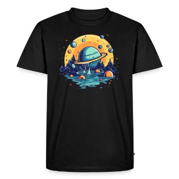 The Universe Is Liquid - Men's Premium Organic T-Shirt - black - Front - Nico (187cm)