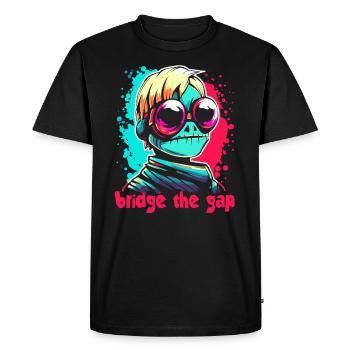 Cybernetic: Bridge between frog and human - Men's Premium Organic T-Shirt - black - Front - Nico (187cm)
