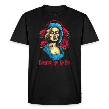 Tout a une fin, les roses et la beauté - T-shirt Premium bio Homme - noir - Devant - Nico (187cm)