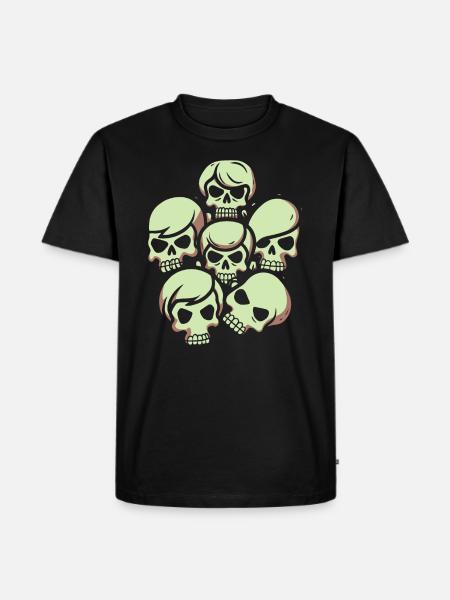 Cartoon Skull Delusional - Men's Premium Organic T-Shirt - black