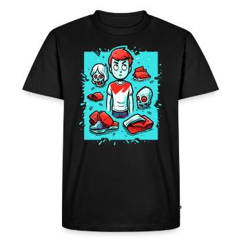 Cartoon Surprise: Pack Your Bags, Boy - Men's Premium Organic T-Shirt - black - Front - Nico (187cm)