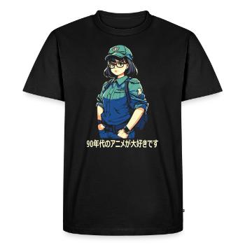 I love 90's anime - Men's Premium Organic T-Shirt - black - Front - Nico (187cm)