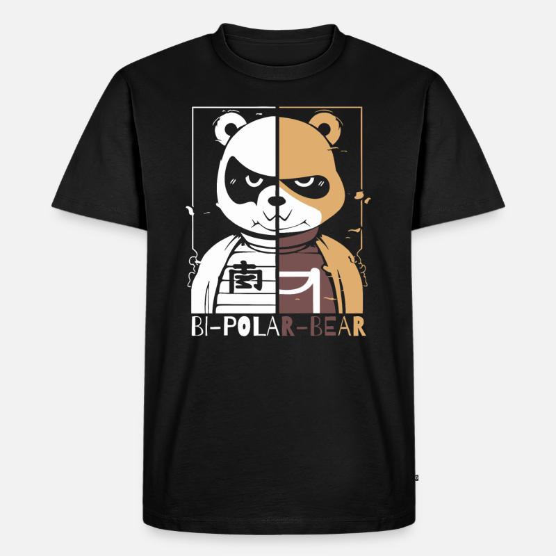 Bipolarer Polar Bär oder Eisbär - Männer Premium Bio T-Shirt - Schwarz