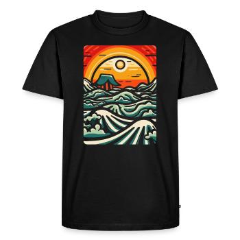 Gravure sur bois Nature - T-shirt Premium bio Homme - noir - Devant - Nico (187cm)