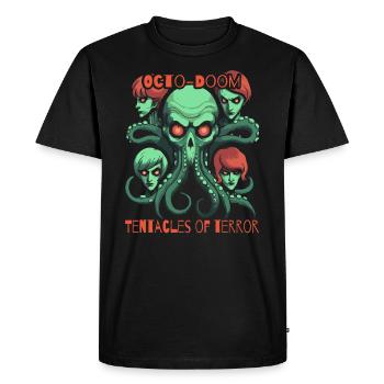 Tentacules de la terreur : Crâne de pieuvre - T-shirt Premium bio Homme - noir - Devant - Nico (187cm)