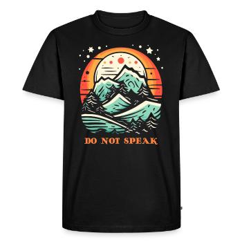 Don’t Talk, Lune, Étoiles, Montagne, Nature - T-shirt Premium bio Homme - noir - Devant - Nico (187cm)