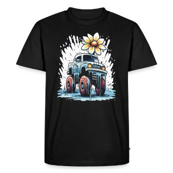 Couleur dégoulinant de fleurs Monster Truck - T-shirt Premium bio Homme - noir - Devant - Nico (187cm)