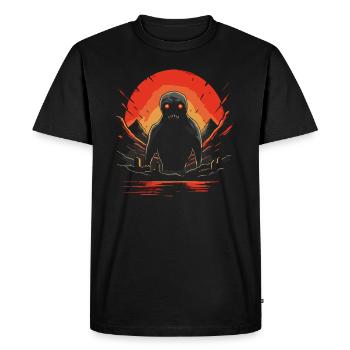 Montagnes Monstre Horreur - T-shirt Premium bio Homme - noir - Devant - Nico (187cm)