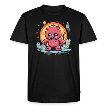 Vivez la colère de l’ours en peluche - T-shirt Premium bio Homme - noir - Devant - Nico (187cm)