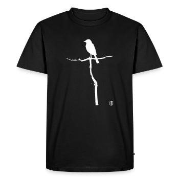 Oiseau sur une branche - T-shirt Premium bio Homme - noir - Devant - Nico (187cm)