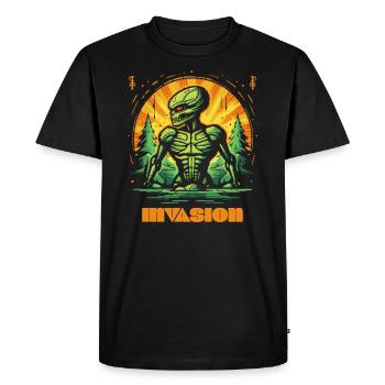 Invasion extraterrestre de la nature - T-shirt Premium bio Homme - noir - Devant - Nico (187cm)