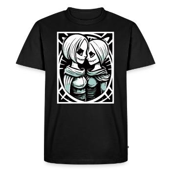 Medieval Zombie Lovers of Love - Men's Premium Organic T-Shirt - black - Front - Nico (187cm)