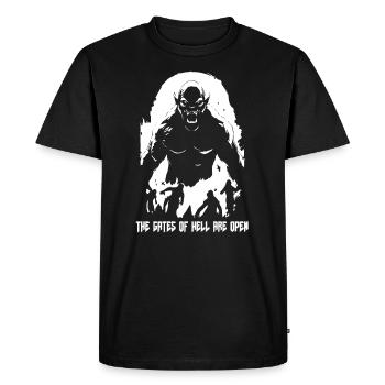 The of hell are open - Men's Premium Organic T-Shirt - black - Front - Nico (187cm)