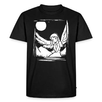 The cutest angel under the moon, angel - Men's Premium Organic T-Shirt - black - Front - Nico (187cm)