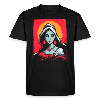 Femme Indienne Traditionnelle - T-shirt Premium bio Homme - noir - Devant - Nico (187cm)