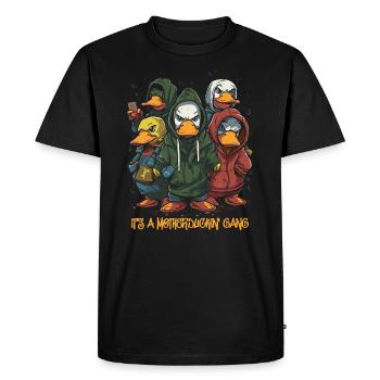L’ornithorynque marche les canards de rue - T-shirt Premium bio Homme - noir - Devant - Nico (187cm)