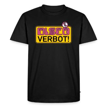 DANGER! Disco forbidden - Men's Premium Organic T-Shirt - black - Front - Nico (187cm)