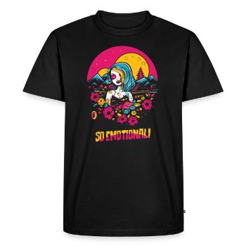 Tellement émouvant : cœurs et nature - Emo Girl - T-shirt Premium bio Homme - noir - Devant - Nico (187cm)