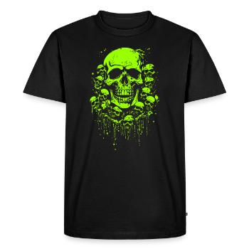 Les crânes verts visqueux abondent - T-shirt Premium bio Homme - noir - Devant - Nico (187cm)