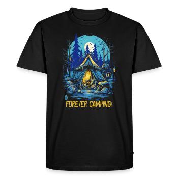 Dark Deep Forest Horror Camp - Camping Forever - Men's Premium Organic T-Shirt - black - Front - Nico (187cm)