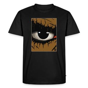L’œil d’une femme qui voit tout - T-shirt Premium bio Homme - noir - Devant - Nico (187cm)