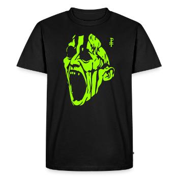 The Screaming Green Monster Man - Men's Premium Organic T-Shirt - black - Front - Nico (187cm)
